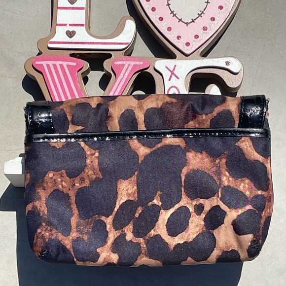 Brighton Leopard Print Clutch Black Leather Trim